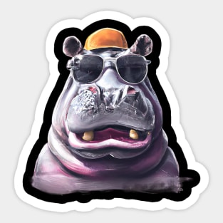 Hippo In The House Sticker